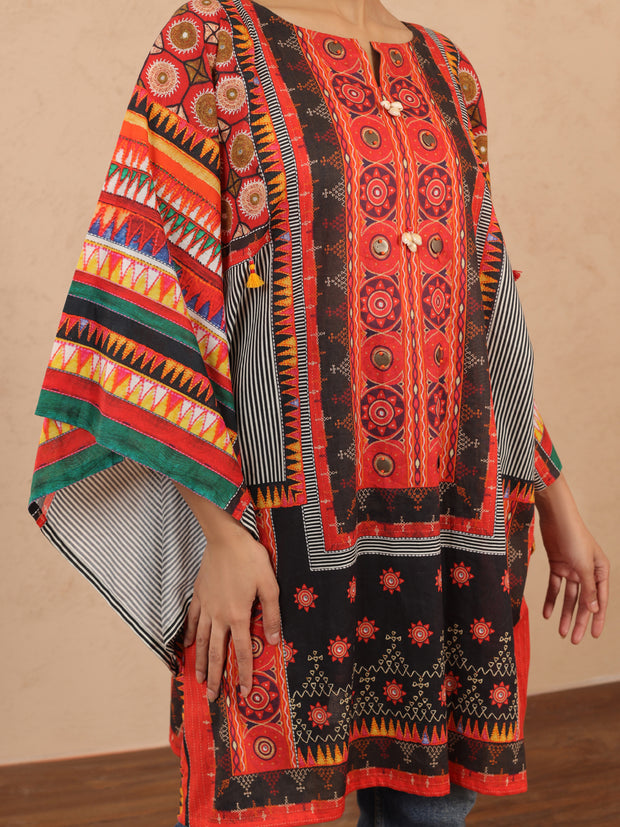 Maroon Cambric Tunic - ALP-LK-1979 - Almirah Online