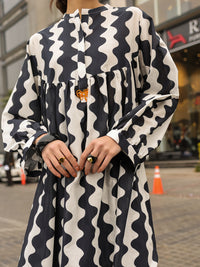 Black White Lawn Kurti - ALP-SLK-2543