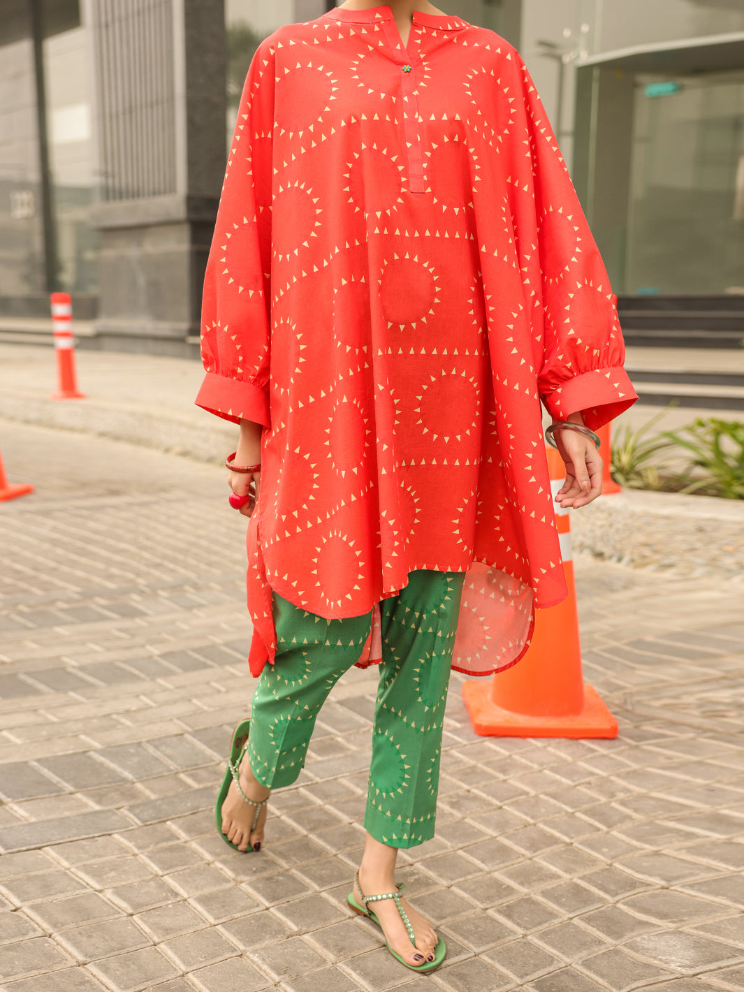 Orange Lawn Kurti - ALP-SLK-2544