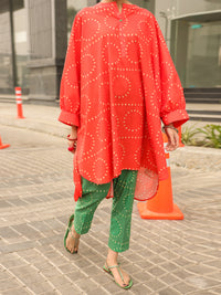 Orange Lawn Kurti - ALP-SLK-2544