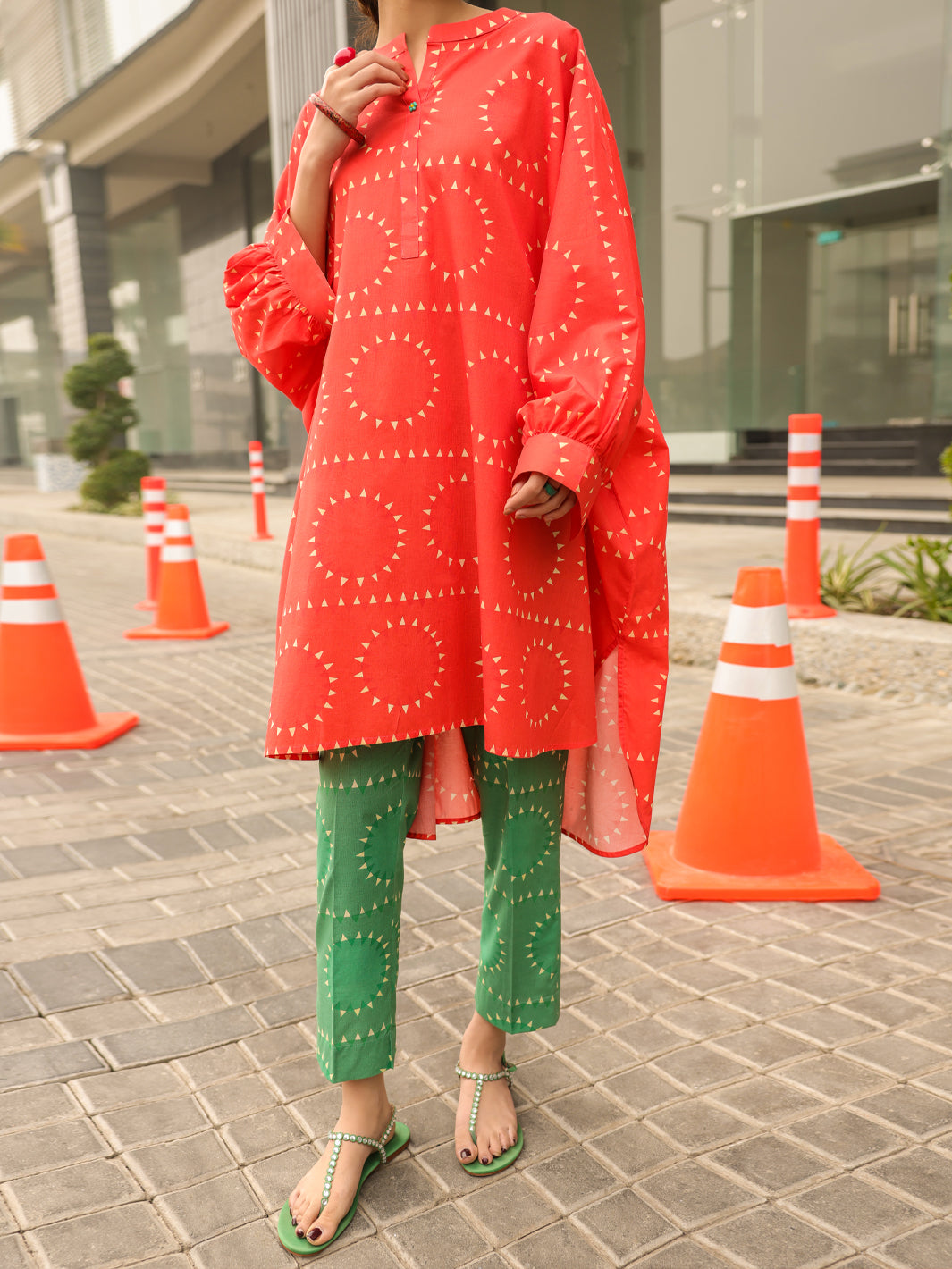 Orange Lawn Kurti - ALP-SLK-2544