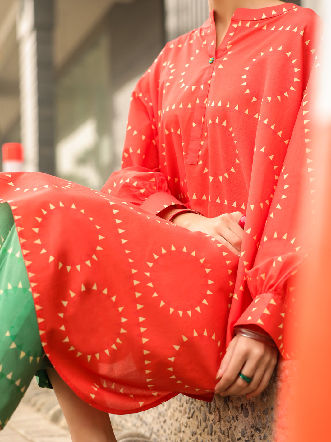 Orange Lawn Kurti - ALP-SLK-2544