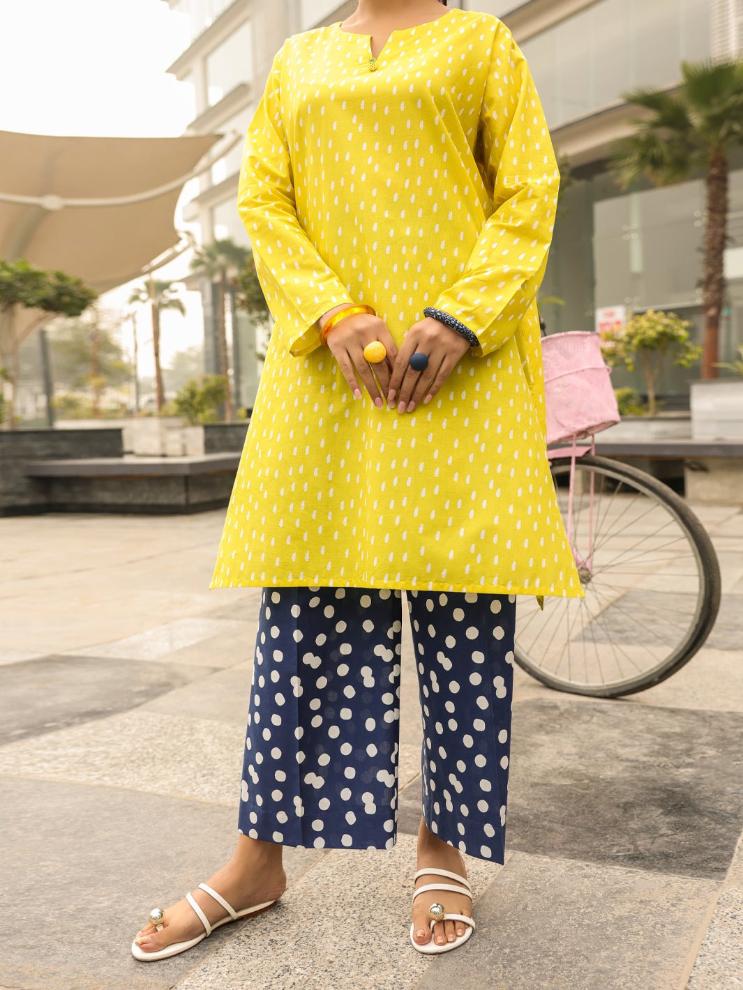 Yellow Lawn Kurti - ALP-SLK-2545