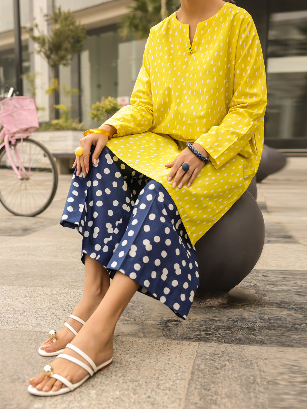Yellow Lawn Kurti - ALP-SLK-2545