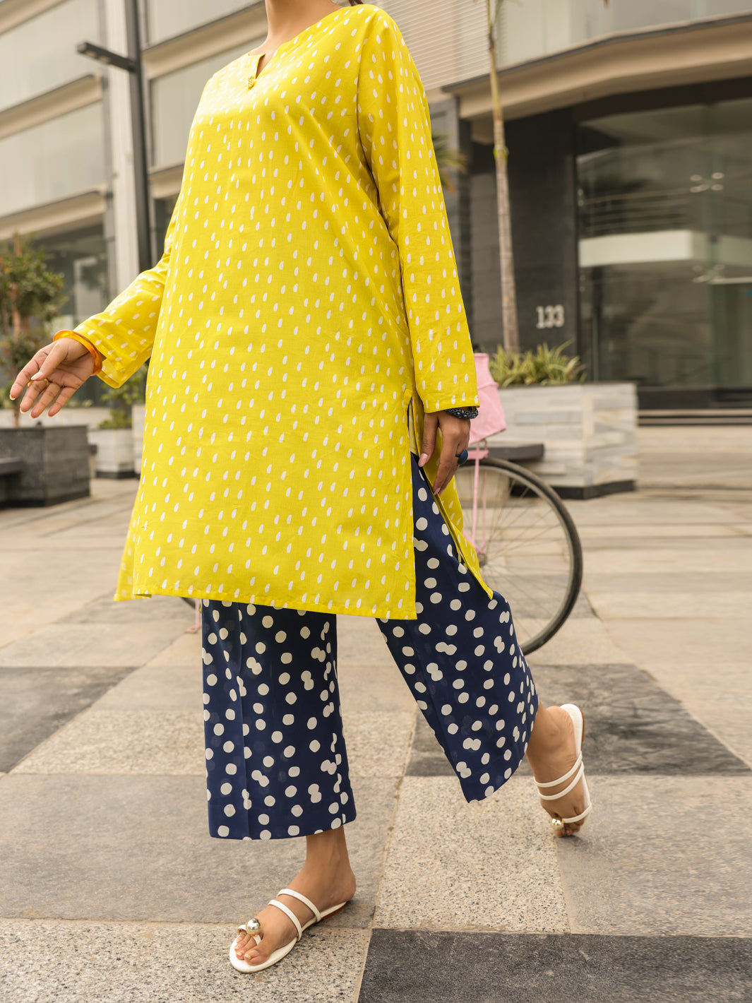 Yellow Lawn Kurti - ALP-SLK-2545