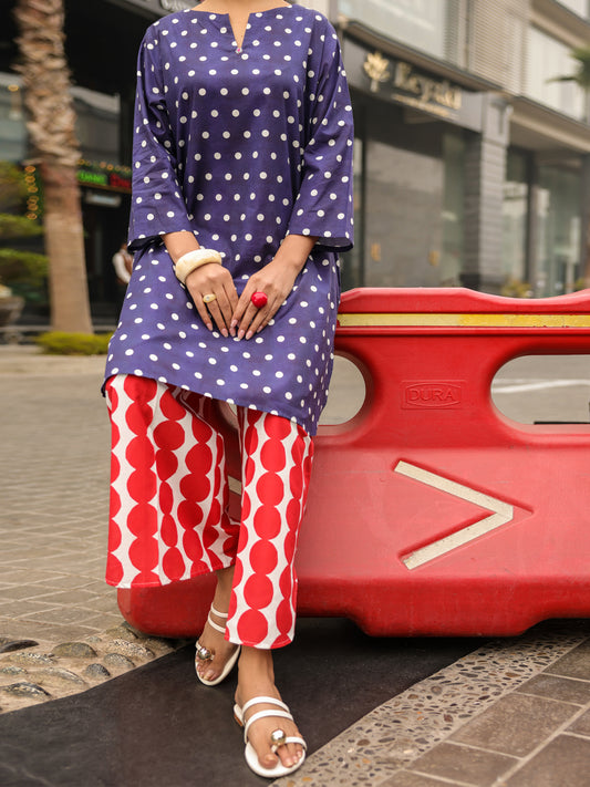 Blue Lawn Kurti - ALP-SLK-2546