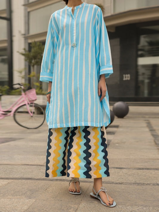 Blue Lawn Kurti - ALP-SLK-2548