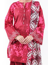 Maroon Lawn 2Pc Unstitched - ALP-2PS-LKD-2467