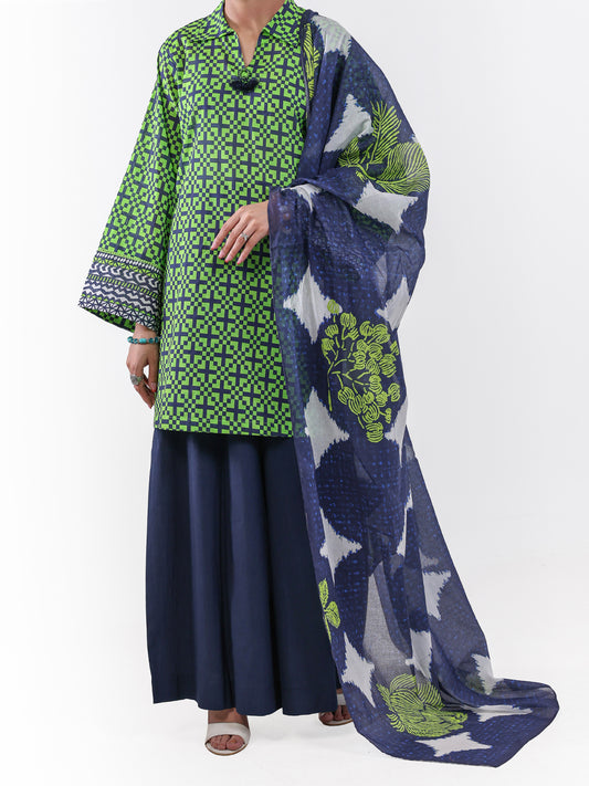 Green Lawn 2Pc Unstitched  - Women Unstitched 2 Piece | ALMIRAH