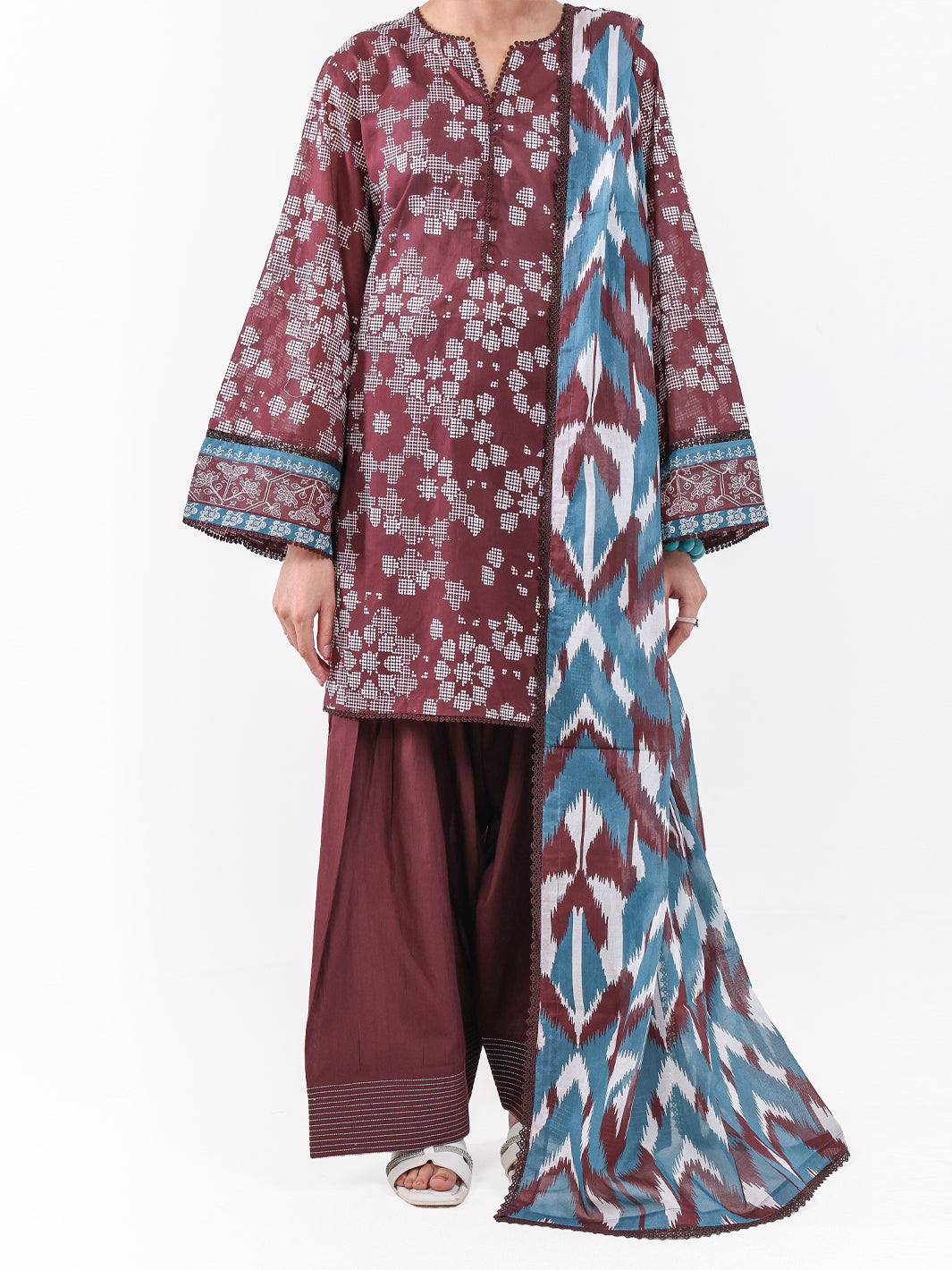 Brown Lawn 2Pc Unstitched - ALP-2PS-LKD-2469