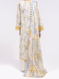 Off White Lawn 2Pc Unstitched - ALP-2PS-LKD-2475