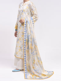 Off White Lawn 2Pc Unstitched - ALP-2PS-LKD-2475