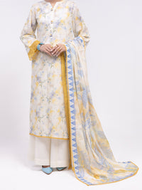Off White Lawn 2Pc Unstitched - ALP-2PS-LKD-2475