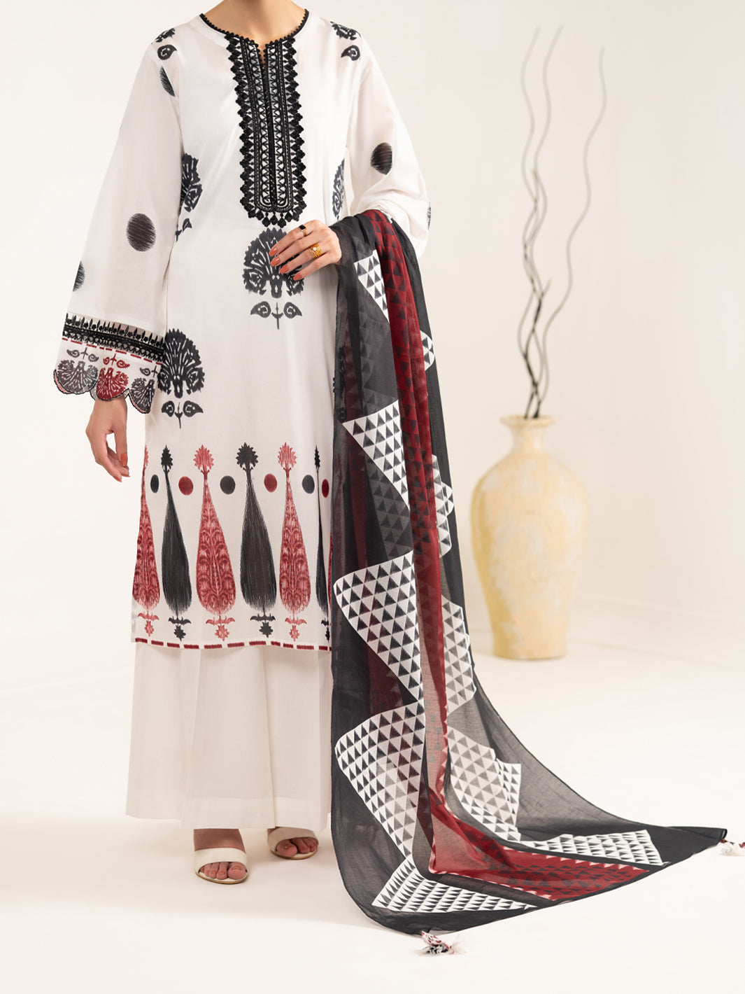 White Lawn Stitched 2Pc - ALP-2PS-LKD-2478