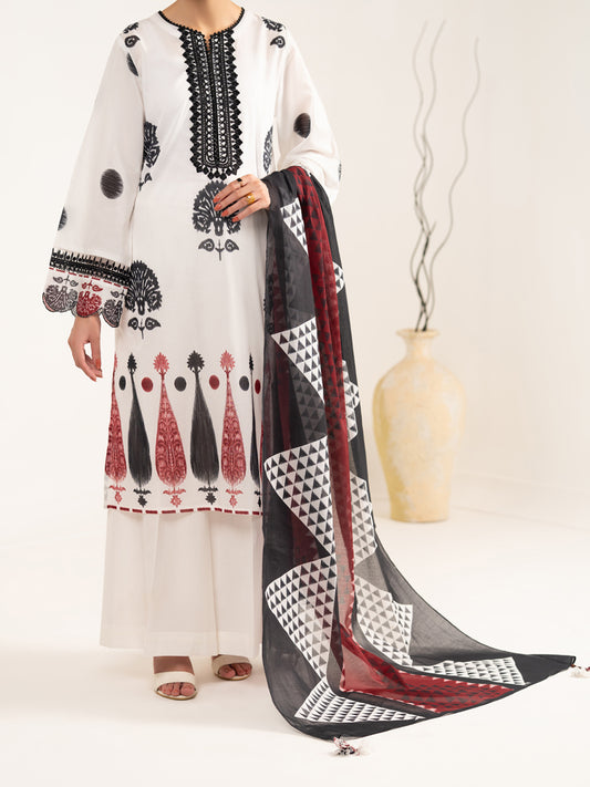 White Lawn Stitched 2Pc - ALP-2PS-LKD-2478