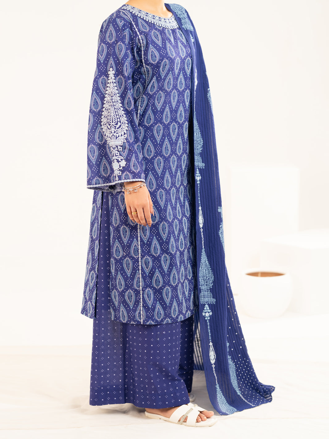 Blue Lawn Stitched 2Pc - ALP-2PS-LKS-2335A
