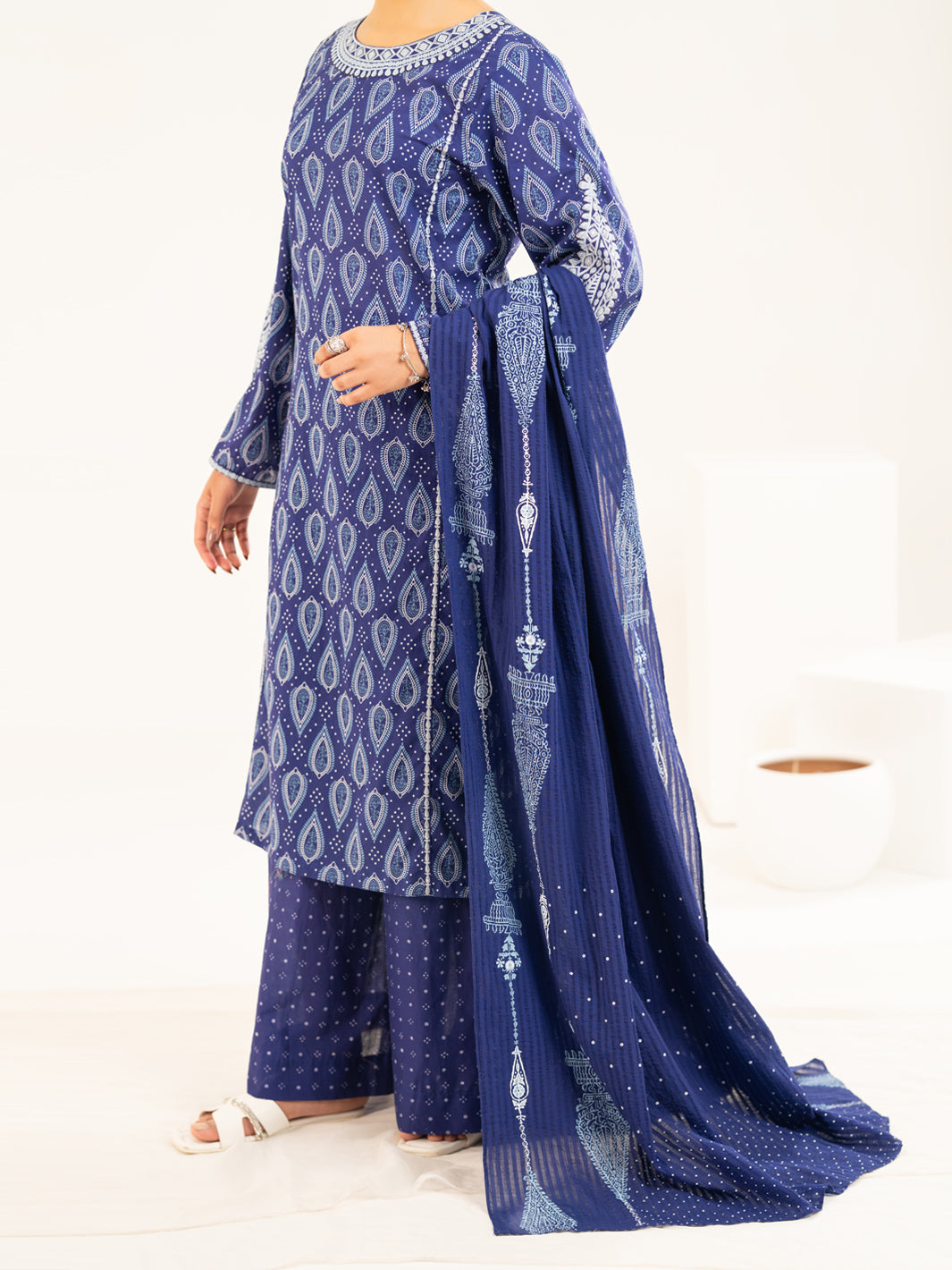 Blue Lawn Stitched 2Pc - ALP-2PS-LKS-2335A