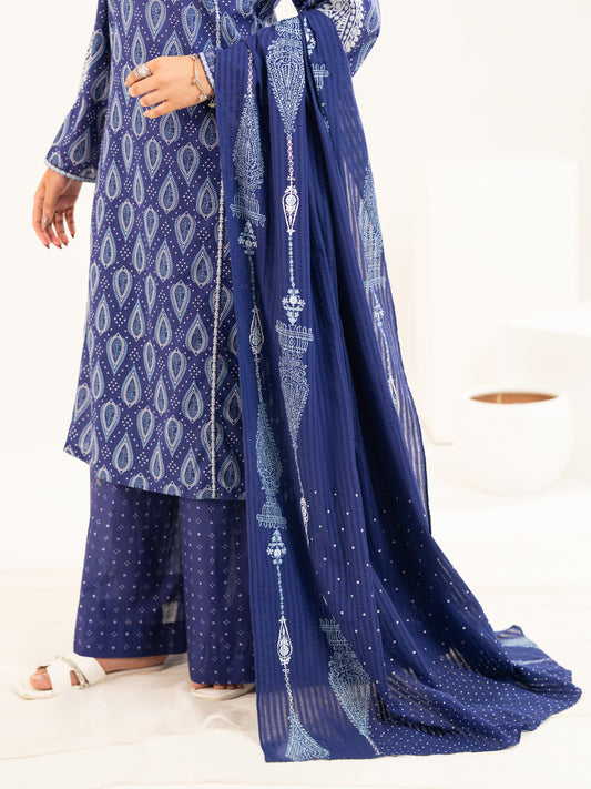 Blue Dobby Dyed Stole - ALP-ST-2335A