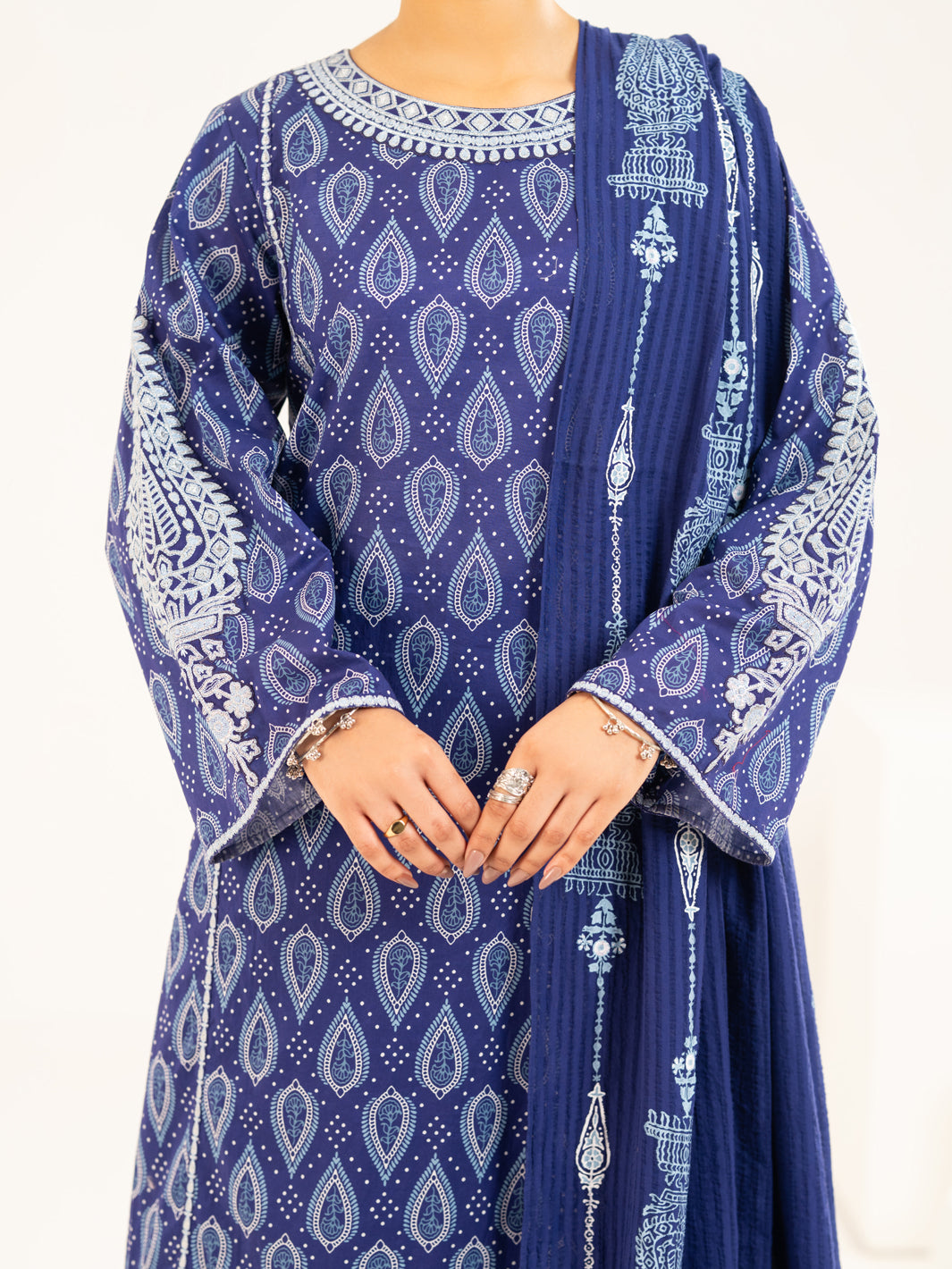 Blue Lawn Stitched 2Pc - ALP-2PS-LKS-2335A