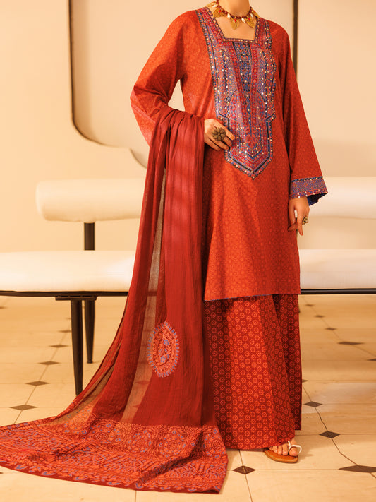 Maroon Lawn Stitched 2Pc - ALP-2PS-LKS-2336B