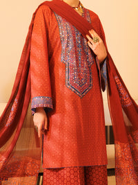 Maroon Lawn Stitched 2Pc - ALP-2PS-LKS-2336B