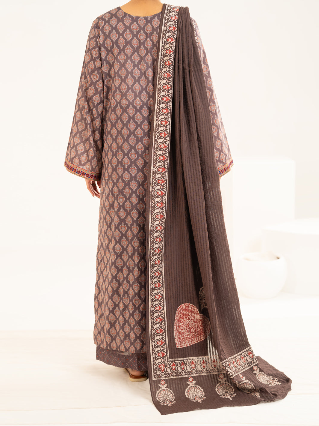 Brown Lawn Stitched 2Pc - ALP-2PS-LKS-2337A