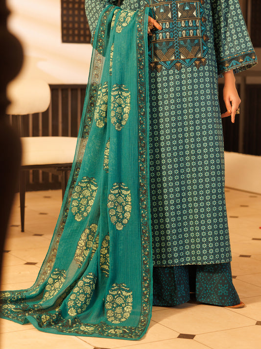 Green Dobby Stole - ALP-ST-2337B