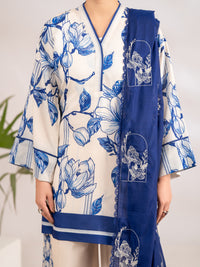 Blue Poly-Lawn 2Pc Stitched - ALP-LKS-2338