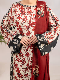 Maroon Poly-Lawn 2Pc Stitched - ALP-2PS-LKS-2339