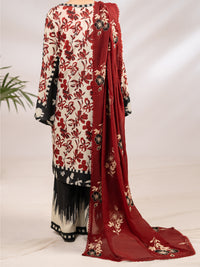Maroon Poly-Lawn 2Pc Stitched - ALP-2PS-LKS-2339