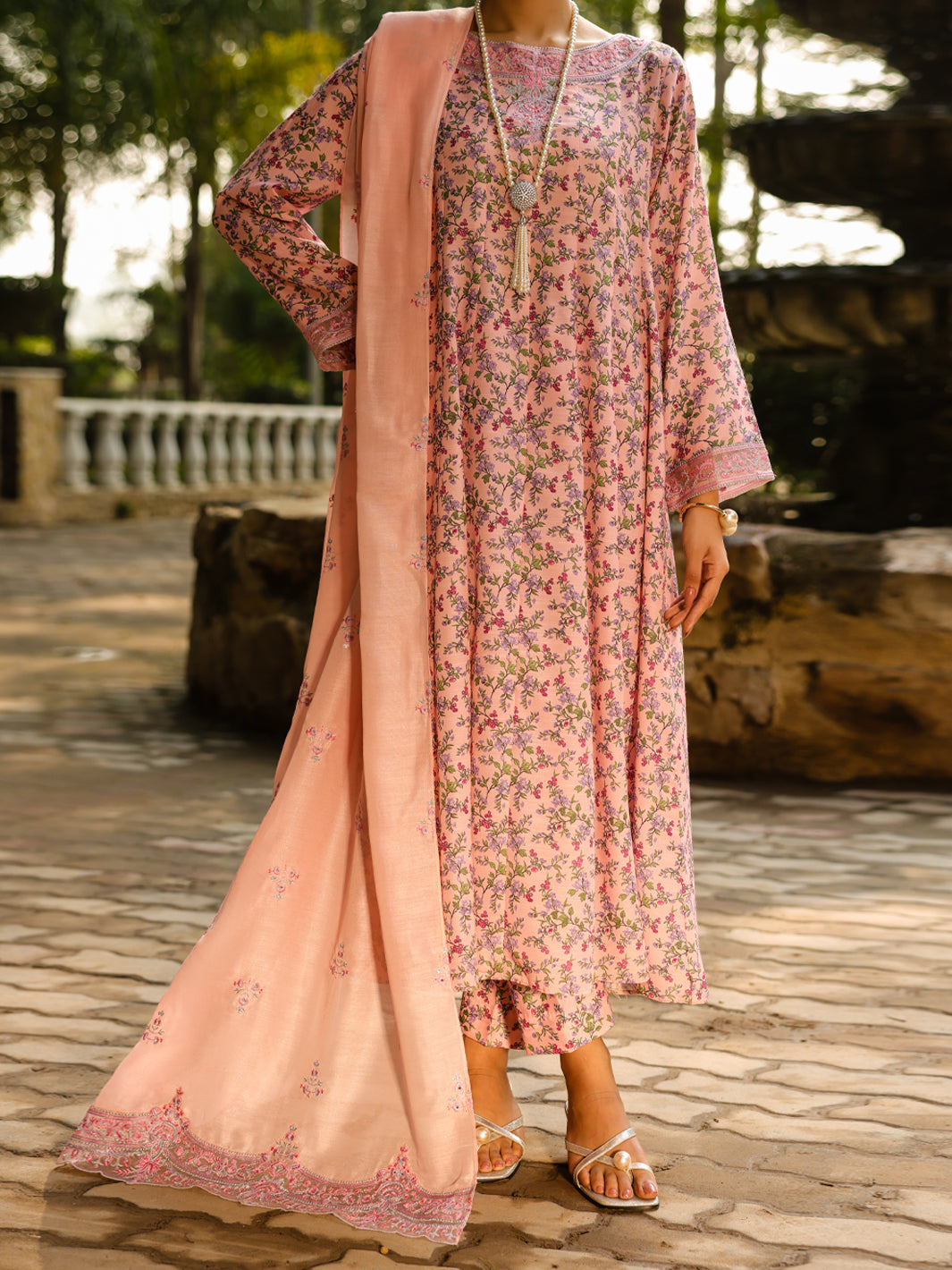 Light Pink Poly-Lawn 2Pc Stitched - ALP-LKS-2366