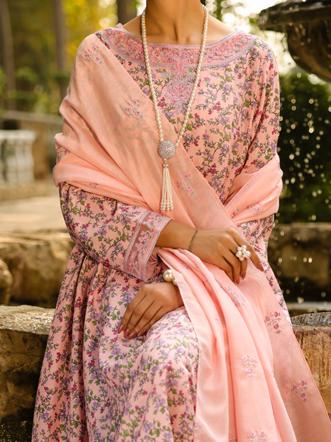 Light Pink Poly-Lawn 2Pc Stitched - ALP-LKS-2366
