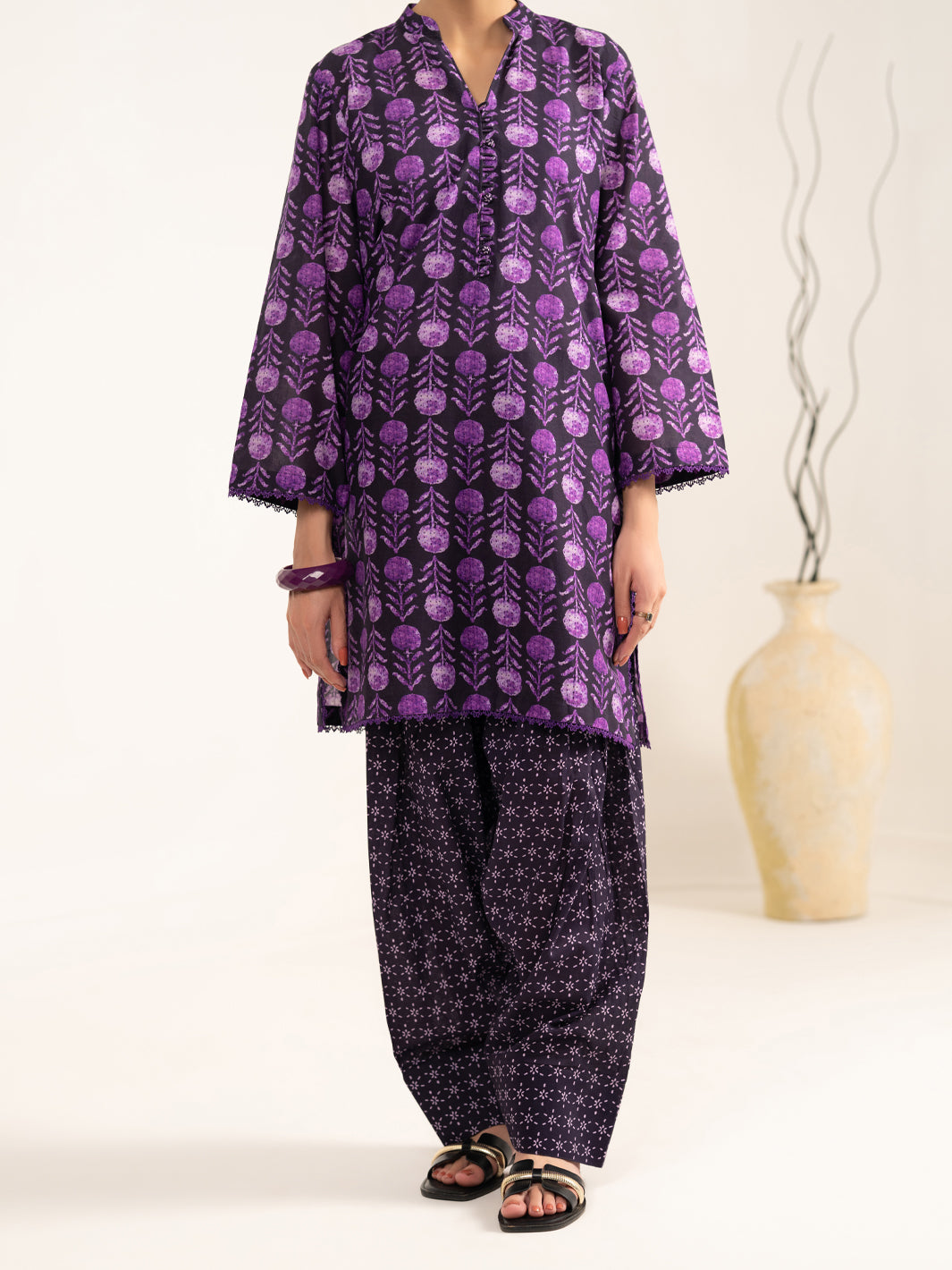 Purple Lawn 2Pc Stitched - ALP-2PS-LKS-2480
