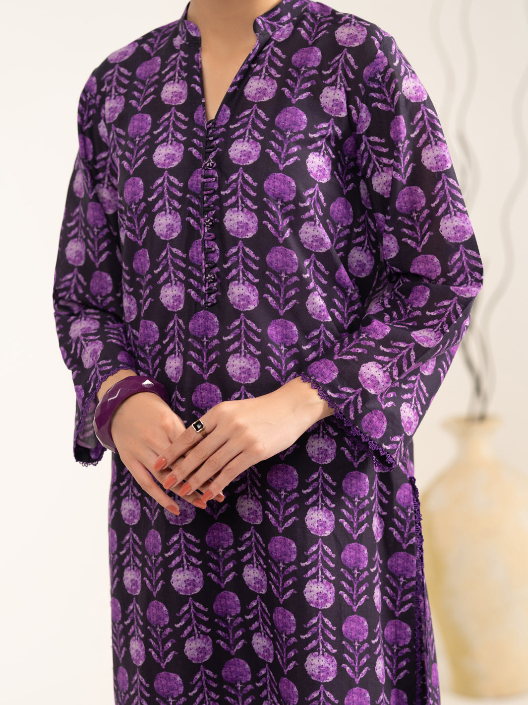 Purple Lawn 2Pc Stitched - ALP-2PS-LKS-2480
