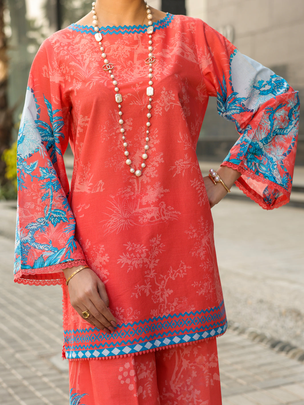 Pink Lawn 2Pc Stitched - ALP-2PS-LKS-2487