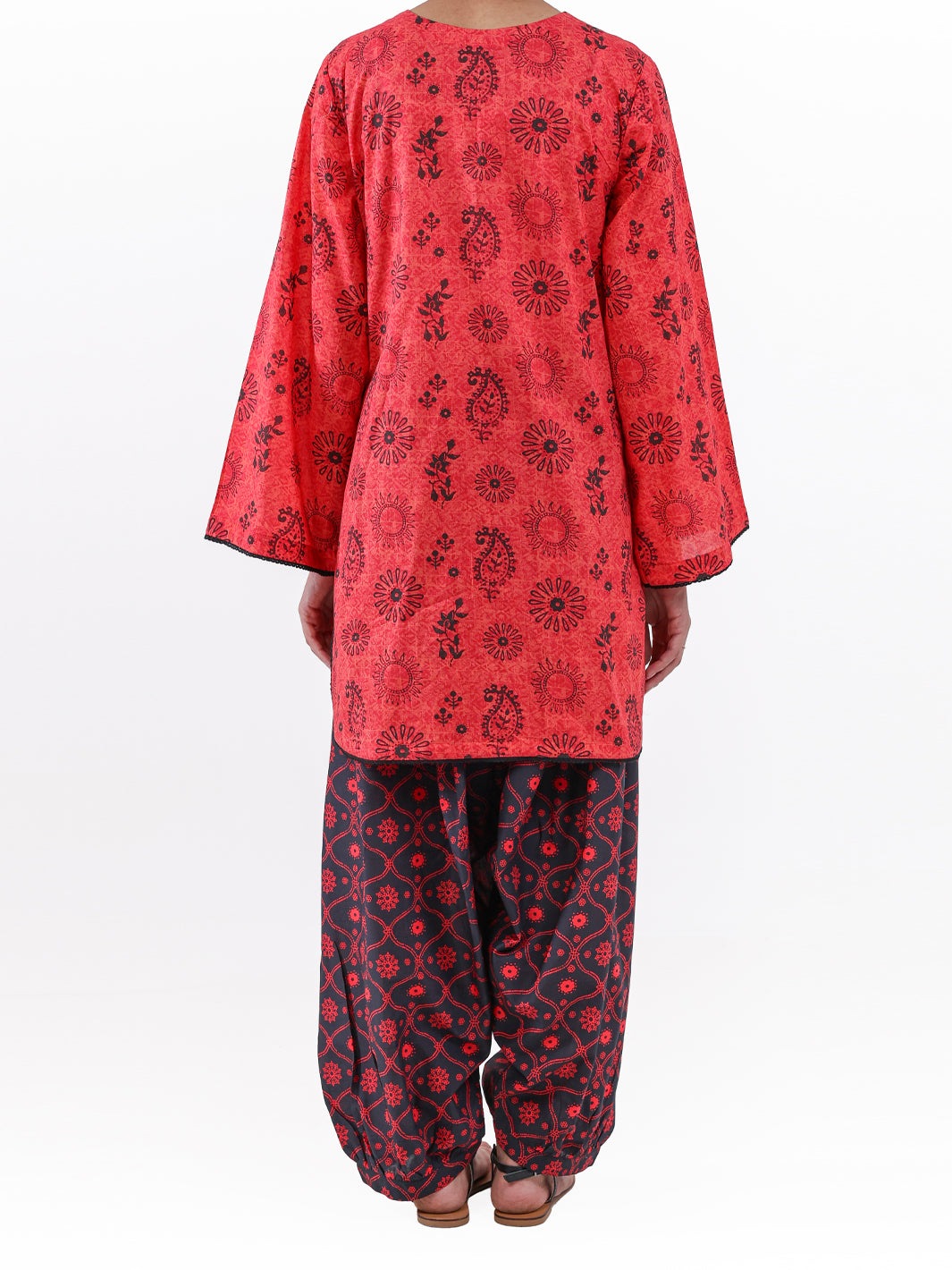 Red Lawn 2Pc Unstitched - ALP-2PS-LKS-2498