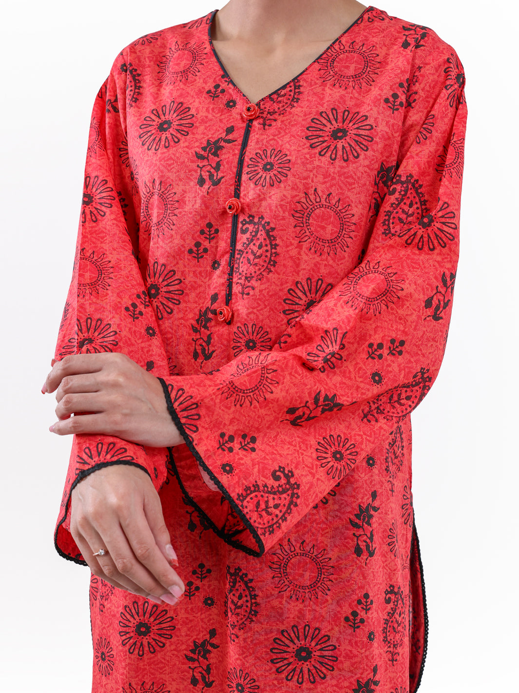 Red Lawn 2Pc Unstitched - ALP-2PS-LKS-2498