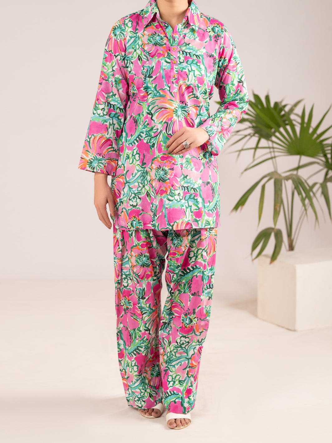 Pink Lawn Co-Ord Set - ALP-2PS-LKS-2503