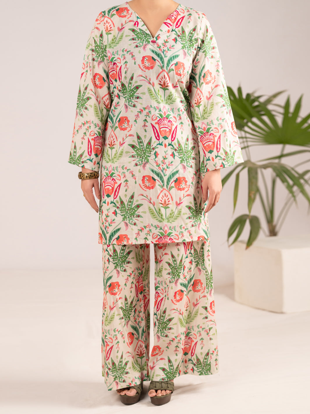 Light Green Lawn Co-Ord Set - ALP-2PS-LKS-2505