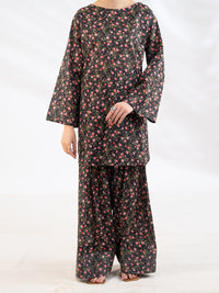 Black Lawn Co-Ord Set - ALP-2PS-SLKS-2509