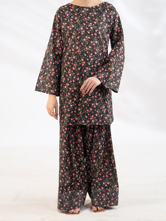 Black Lawn Co-Ord Set - ALP-2PS-SLKS-2509
