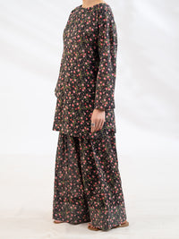 Black Lawn Co-Ord Set - ALP-2PS-SLKS-2509