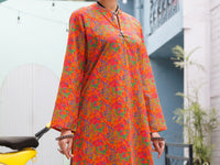 Orange Lawn Co-Ord Set - ALP-2PS-SLKS-2512