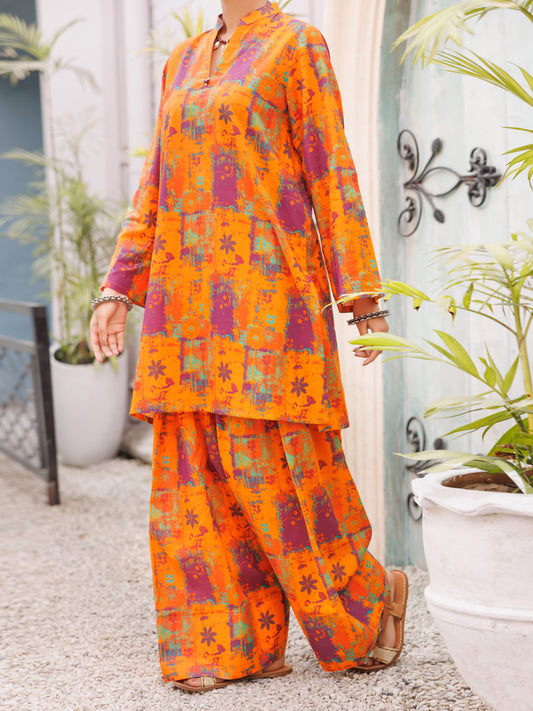 Rust Lawn Co-Ord Set - ALP-2PS-SLKS-2514