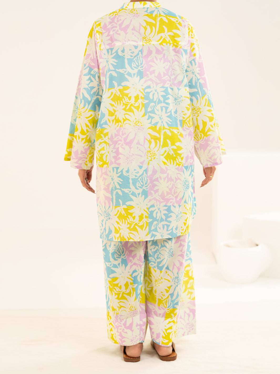 Multicolor Lawn Co-Ord Set - ALP-2PS-SLKS-2519