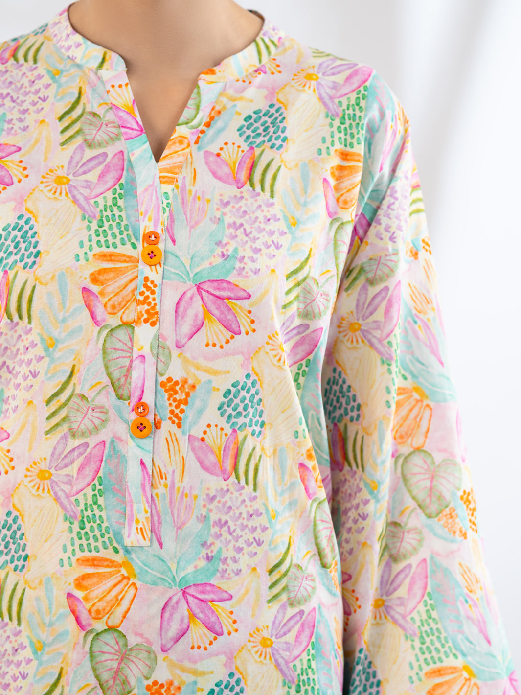 Off White Lawn Stitched 2Pc - ALP-2PS-SLKS-2520