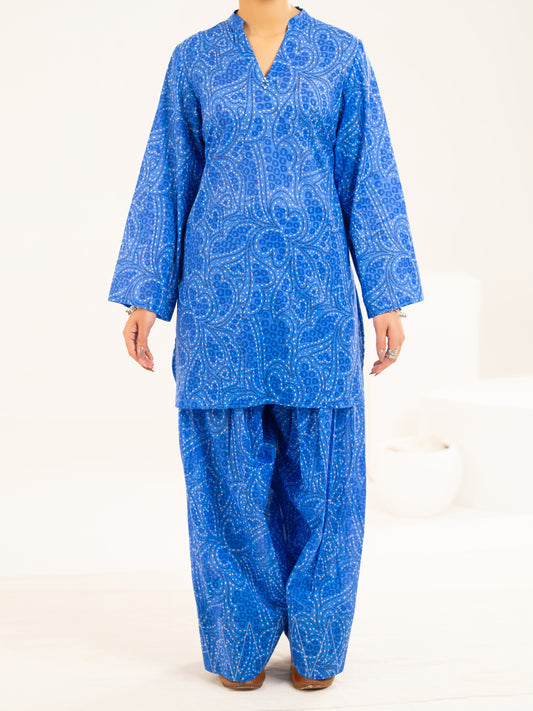 Blue Lawn Co-Ord Set - ALP-2PS-SLKS-2521