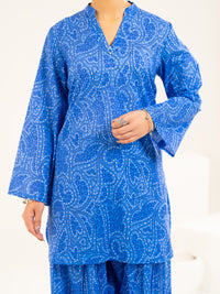 Blue Lawn Co-Ord Set - ALP-2PS-SLKS-2521