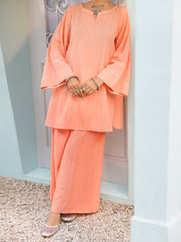 Peach Seersucker 2Pc Stitched - ALP-2PS-LKS-2523