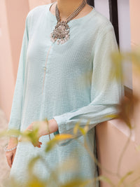 Sea Blue Seersucker 2Pc Stitched - ALP-2PS-LKS-2524
